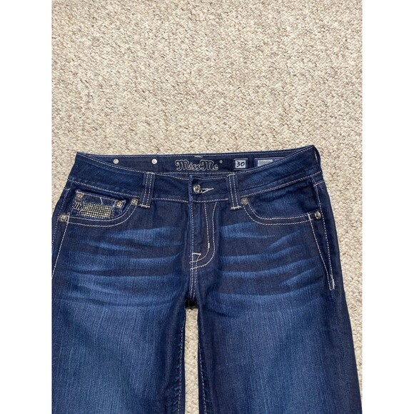 Miss Me Low Rise Embellished Sparkle Dark Wash Skinny Size 30 - Picture 3 of 8